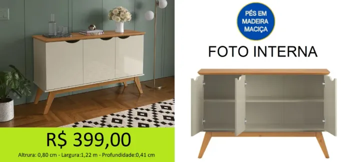 Aparador buffet retro lançamento - a pronta entrega