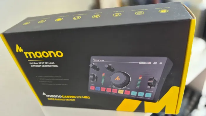 Mixer de som e streaming Maono caster C2