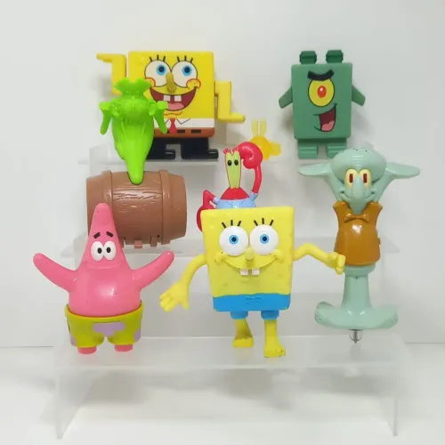 Lote 7 bonecos Bob Esponja Burger king