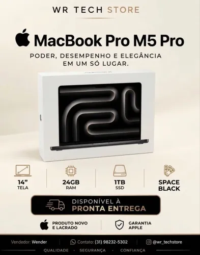 MacBook Pro M5 Pro 24gb ram / 1TB SSD 14 polegadas