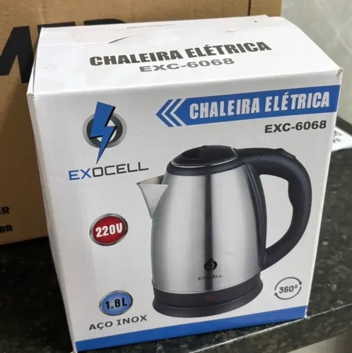 Chaleira Elétrica Inox 1,8 Litros Base 360° 220v