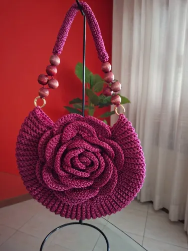 Bolsa em crochê fio náutico luxo