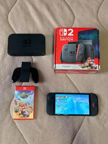 Nintendo Switch 2 + Mario Kart World + 2 Jogos (COMPLETO)