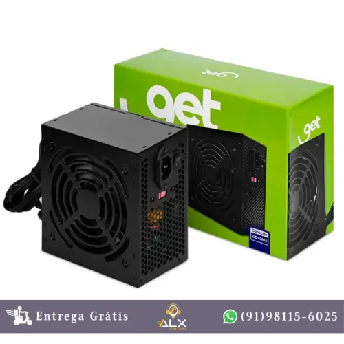 Fonte Atx 500w Real Get Com Cabo de Força Bivolt Preto *ENTREGA GRÁTIS*