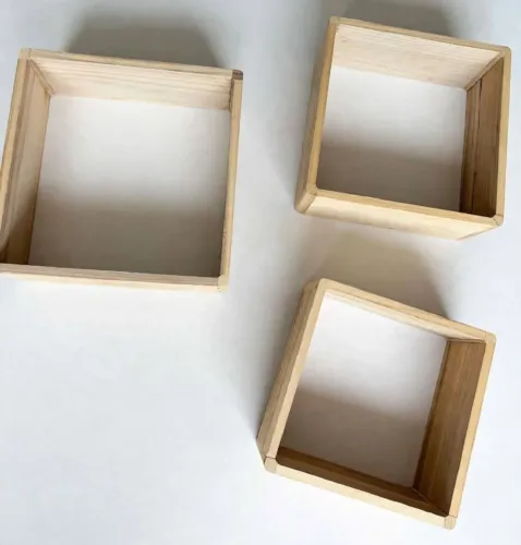 Kit 3 Nichos Quadrados Em Madeira MDF - Organizador E Decorativo