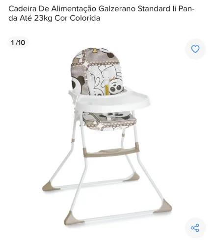 Cadeira de Alimentação Galzerano Panda até 23 kg NOVA (na caixa)