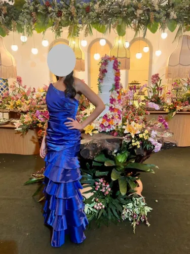 Vestido longo em zibeline