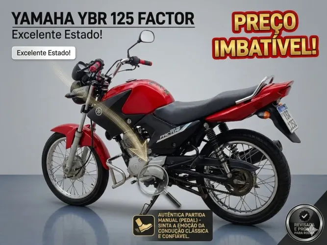 YAMAHA FACTOR 125  K 2010 (PEDAL) - Revisada (Peças + Pneu Novo + Doc na Mão)