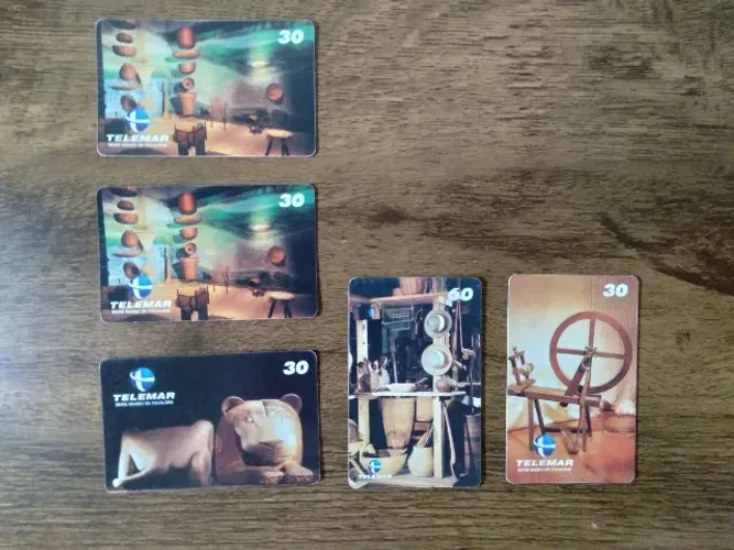 5 Cartões Telefônicos Série Museu de Folclore Edison Carneiro