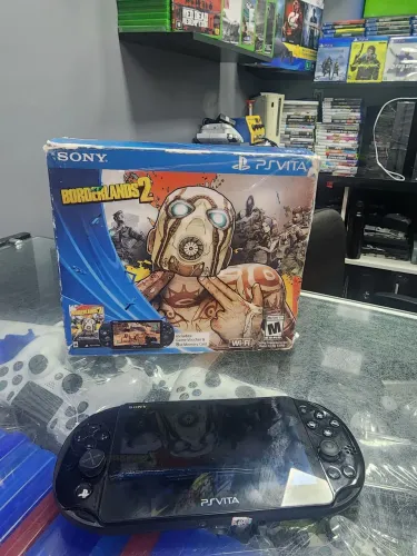 Psvita slim muito conservado 64gb com jogos carregador similar caixa edição Borderlands
