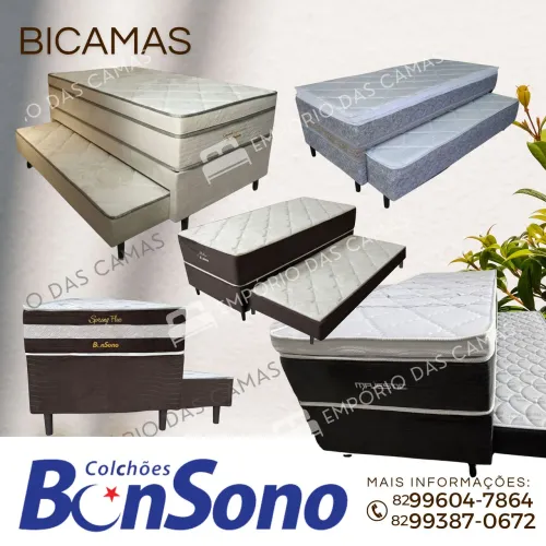 Bicamas bibox camas com auxiliar solteiro Bonsono base e colchão ou conjugado 