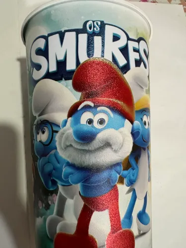 copo rei do mate os Smurfs colecionável