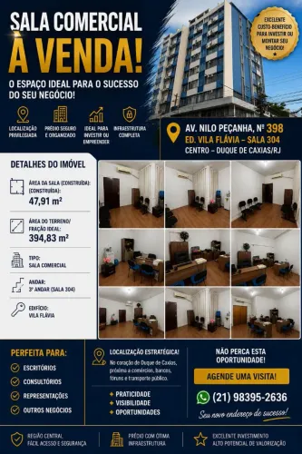 Vendo Sala Comercial legalizada Nilo Peçanha Centro de Caxias.