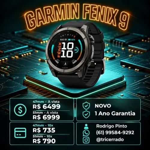 Fenix 9 - Novo - 1 Ano de garantia - 47 e 51mm