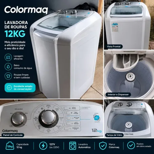 Máquina de lavar Colormaq 12kg Automática