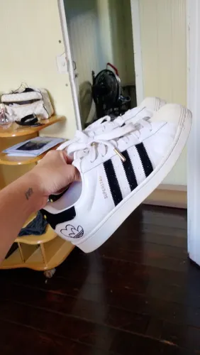 Tênis Adidas Superstar Original - Branco/Preto (Custom Exclusivo)