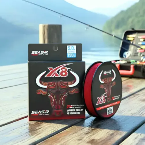 Linha multifilamento pesca super fina 8x Trançadas Japan Seasir Red Bull 150m