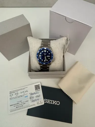 Relógio Seiko 5 Sports SBSA001 Blue Dial Automático 4R36 | Novo | Original