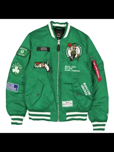 Jaqueta Bomber Mitchell & Ness Celtics x New Era x Alpha - Green Exclusive<br>3XG
