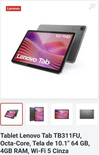 Tablet Lenovo Tab TB311FU, Octa-Core, Tela de 10.1" 64 GB, 4 GB de RAM, WI-FI 5 Cinza