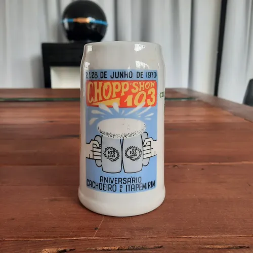 Caneca em cerâmica aniversário Cachoeiro de Itapemirim