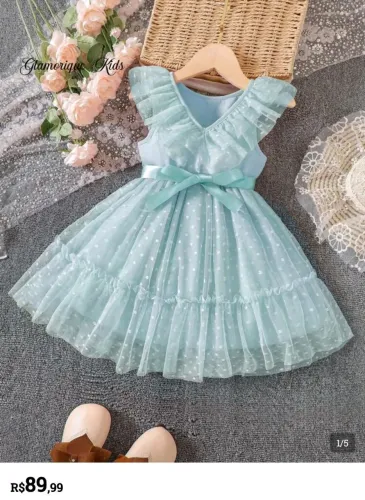 Vestido Menina Verde Delicado Shein