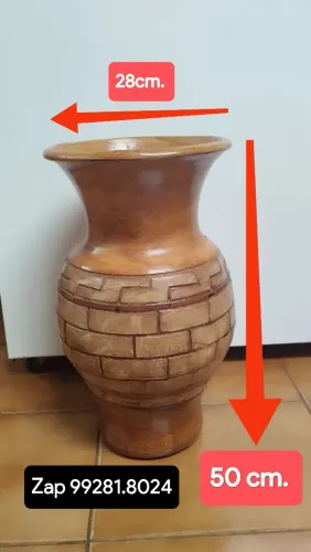 Vaso Decorativo Em Cerâmica Esmaltada (Grande) - estilo Marajoara