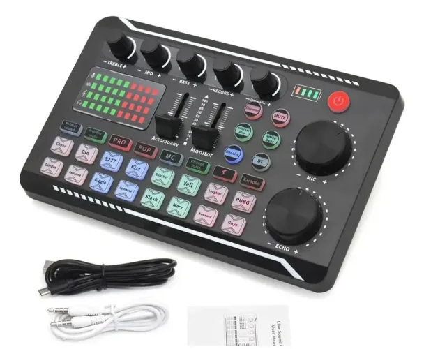 Interface de áudio F998 - Mesa de som 
