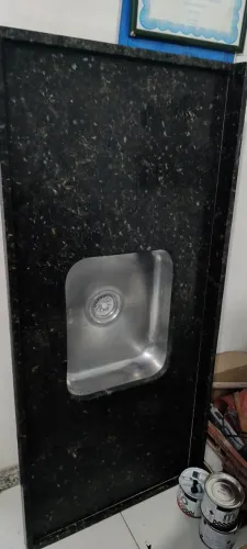 Pia cozinha Granito Verde 120 x 55 cuba inox