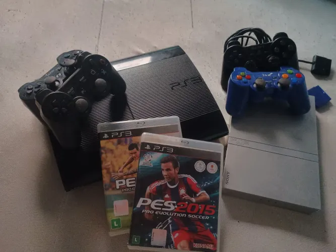 Playstation 2 cinza Slim + Playstation 3