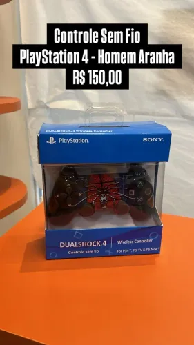 Controle sem fio PS4 HOMEM ARANHA - Loja Fisica