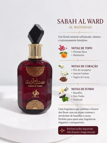 Perfume Árabe Feminino Sabah Al Ward Al Wataniah Original 100ml