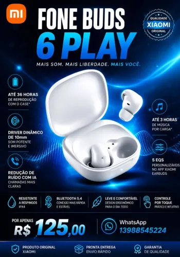 FONE BLUETOOTH XIAOMI BUDS 6 PLAY