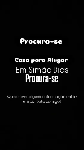 Procura-se Casa para alugar em Simão Dias 