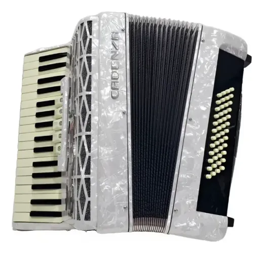 Acordeon Cadenza 48 baixos branco CD48 Sanfona Cadenza Gaita Cadenza