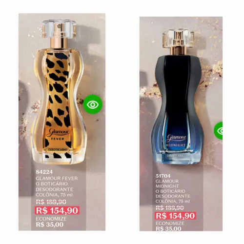 Glamour 155,00 reais cada
