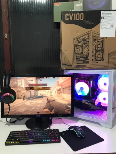 PC Gamer Completo Gabinete Aquário Branco 