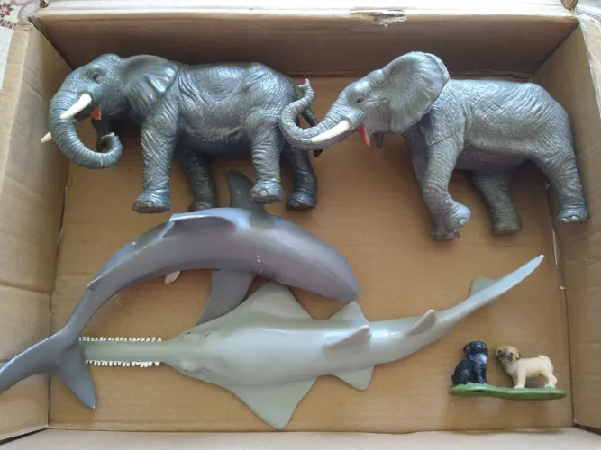 Miniatura animais elefante schleich AAA cães tubarão peixe