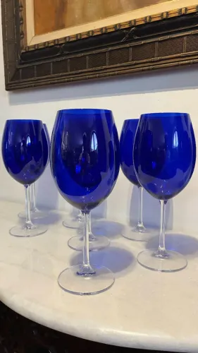 Taça em Cristal Azul 