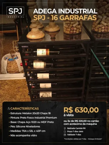 Adega industrial para 16 garrafas