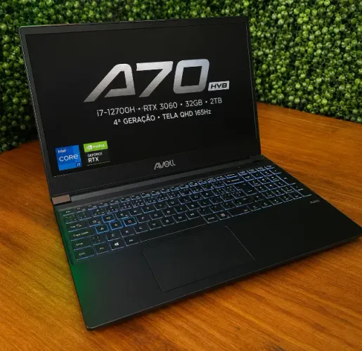 Avell A70 HYB · i7-12700H · RTX 3060 · 32GB ·2 TB 4Geracao · Tela QHD 165Hz