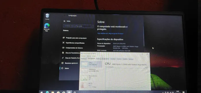 Notebook ryzen 5 2500U 20 gb de ram ddr4