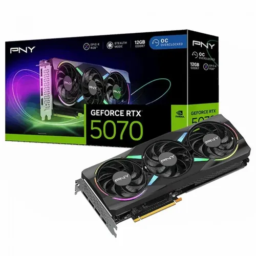 Placa De Vídeo Pny Nvidia Geforce RTX 5070 Epic-x RGB Oc Triple Fan, 12gb, Gddr7 Ac car