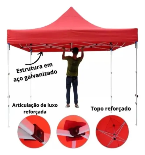 TOLDO/GAZEBO 3x3 RETRÁTIL COM LONA LATERAL