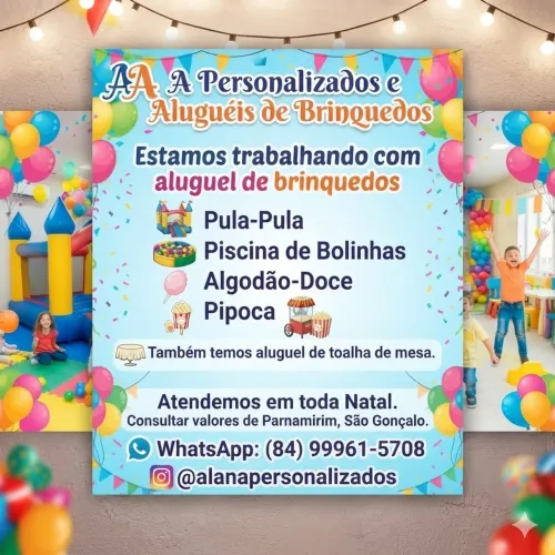 Aluguel pula pula, algodão doce 