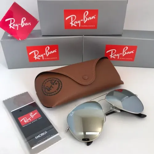 óculos de sol ray ban aviador prata tamanho64 lentes de cristal