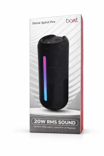 Caixa de Som Bluetooth boAt Stone SpinX Pro - 20W RMS, Luzes RGB e até 8h de Bateria