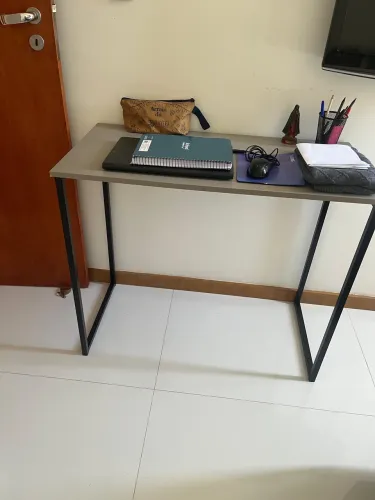 Escrivaninha Industrial Mesa Estudo Aparador Office Aço Mdf