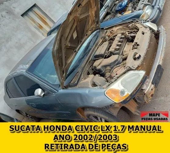 Sucata disponível Honda Civic Lx 1.7 Manual Ano 2002  Para retirada de peças