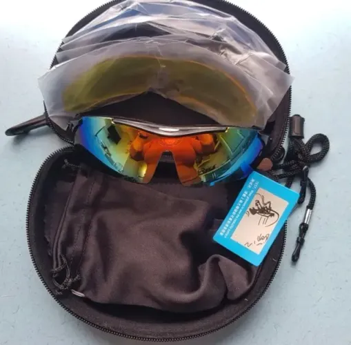 Óculos de sol polarizado 5 lentes ciclismo esportes